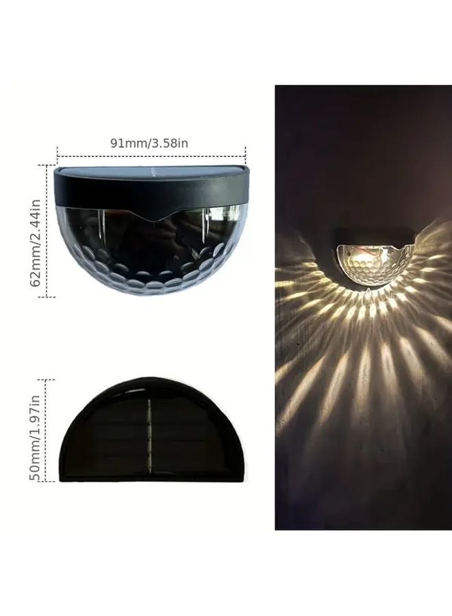 ضوء شمسي أبيض 4 قطع 6 لمبة شبه دائري مصباح حائط خارجي للحديقة - Image 4