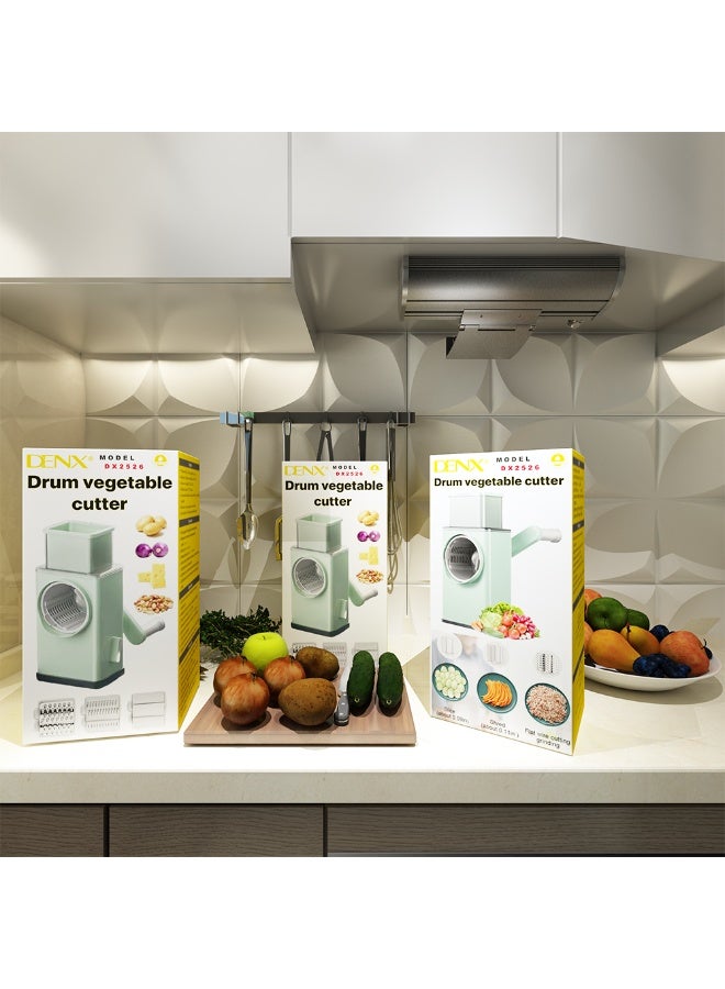 Denx Multifunctional Vegetable Cutter, Manual Potato and Vegetable Slicer, Cheese Grater, Slicer, Chopper Ideal for Professional and Home Use, Convenient, Fast and Exceptional Denx DX 2526 - Image 4