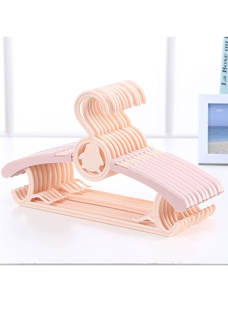 10 Pack Baby Hangers Extendable Infant Hangers Kids Coat Hangers with Stackable Hooks for Closet Non-Slip Toddler Hangers for Kids Children Clothes Dresses（Pink）  - Image 1