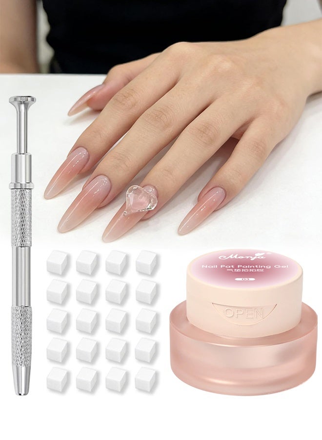 مونچا جل طلاء أظافر نايل بات، مجموعة طلاء أظافر جيل أومبري تحتوي على 20 إسفنجة وقلم مسك، جل الطلاء بتقنية UV LED، مجموعة فنون أظافر متدرجة وملونة تدوم طويلاً ومناسبة للمبتدئين، للاستخدام المنزلي والصالونات #03 - Image 1