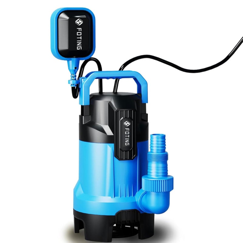 FOTING 2025Upgraded Automatic Sump Pump 34HP 4300GPH Sweage Pump for Basement Pool Draining Submersible Water Pump with Float Switch Sealed Thermoplastic for Puddle Pool Tub Pond