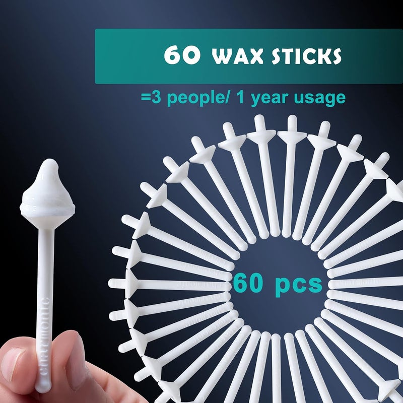 Charmonic 60 Wax Applicator Sticks for Hair Removal - Nasal, Ear, Face, Eyebrow Waxing Kit for Men & Women by - Image 3