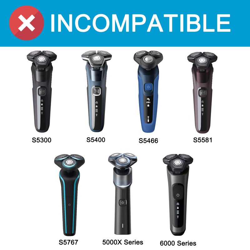 innobeaut رؤوس استبدال SH50 لسلسلة Philips Norelco 5000 (S5xxx، AT7xx، AT8xx، PT7xx، PT8xx) - شفرات وقواطع ماكينة الحلاقة الكهربائية متوافقة مع سلسلة 5000، AquaTouch، PowerTouch - عبوة 6 قطع - Image 2
