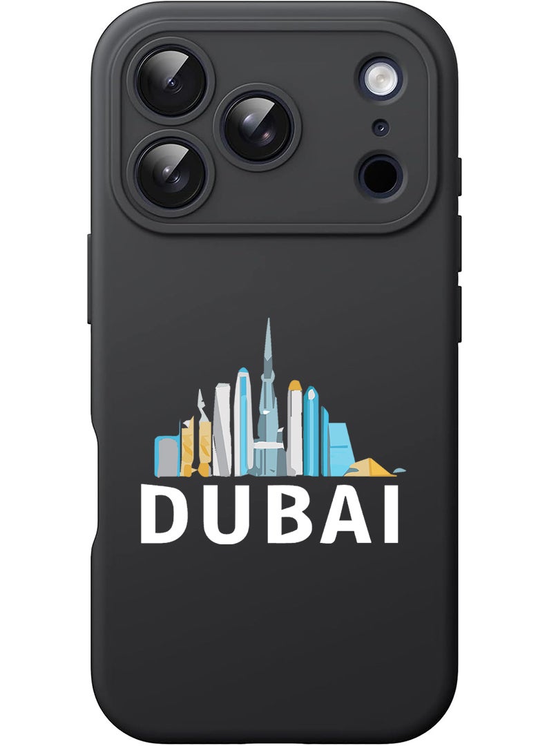 Theodor Protective Slim Fit Case Liquid Silicone Cover with Full Body Protection Anti-Scratch Shockproof Case For Apple iPhone 17 Pro (Black) Dubai - White - Image 1