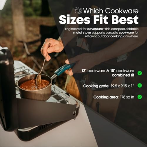 GasOne Portable Camping Stove – Double Propane Stove with Auto Twist Turn Ignition – 22,000 BTU Camping Cooktop with 2 Burners and Wind Guard – Ideal for Tailgating, Fishing, Travel - Image 5
