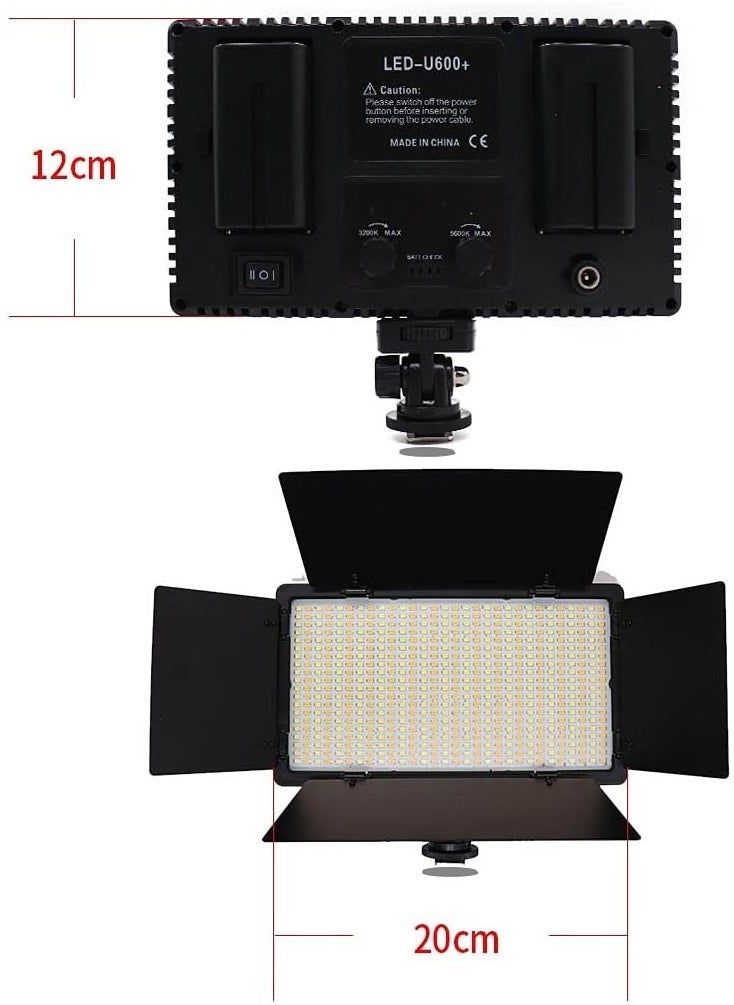 ELTRAZONE 600 LED light video light kit , rechargeable and plug-powered camera video light, 3200K-5600K camera video light， rechargeable and plug-powered video conference live light (LED LIGHT) - Image 5