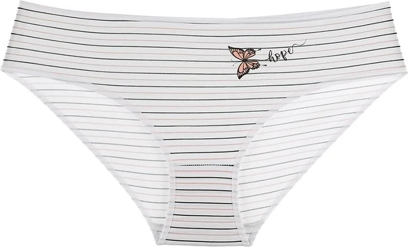 دونيلا 10-Piece Colorful Butterfly Print Women's High Waist Panties - 311118TP