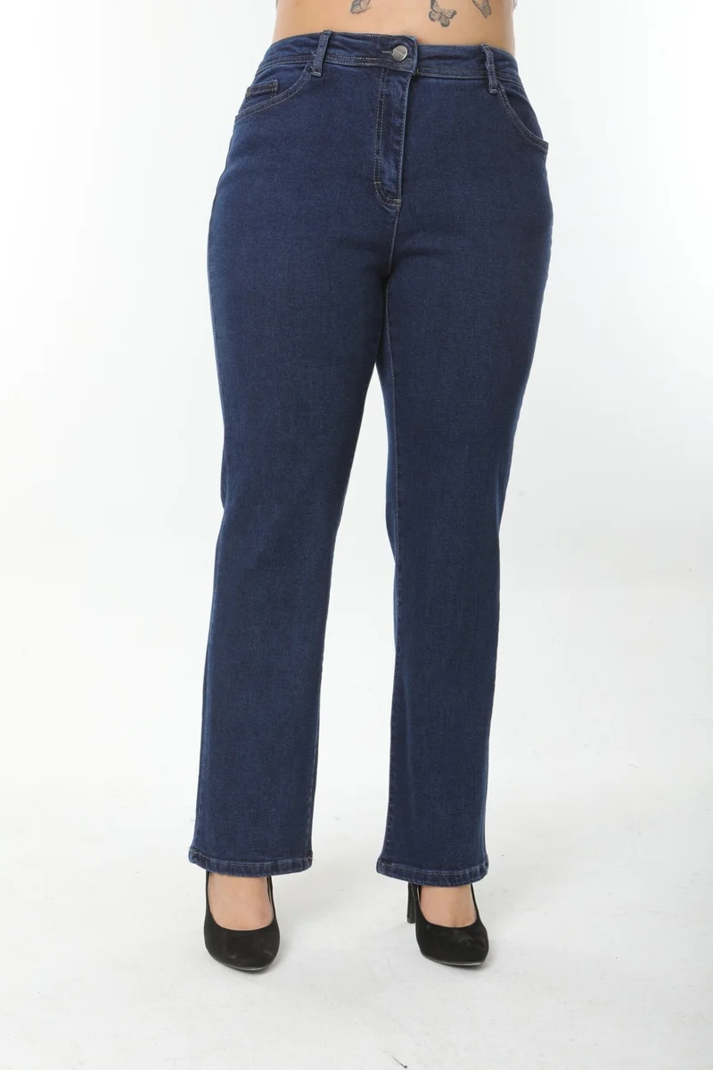 Era Lisa Straight Leg Relaxed Fit Lycra Women's Black Plus Size Jeans