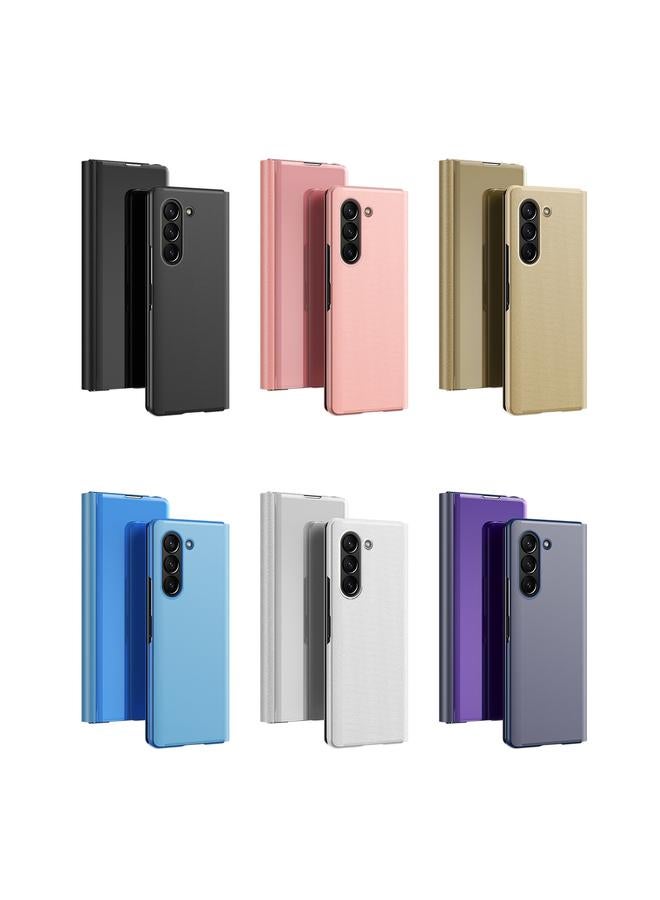 erorex Case For Samsung Galaxy Z Fold6 Plated Mirror Horizontal Flip Leather Case with Holder - Image 2