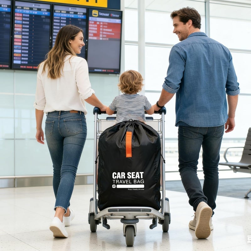 Kcicephine Car Seat Travel Bag for Airplane,Gate Check Storage Bag for Car Seat Airport,Universal Car Seat Bags Essentials for Air Travel,Perfect Family Vacations, and Parents with Infants, Black - Image 5