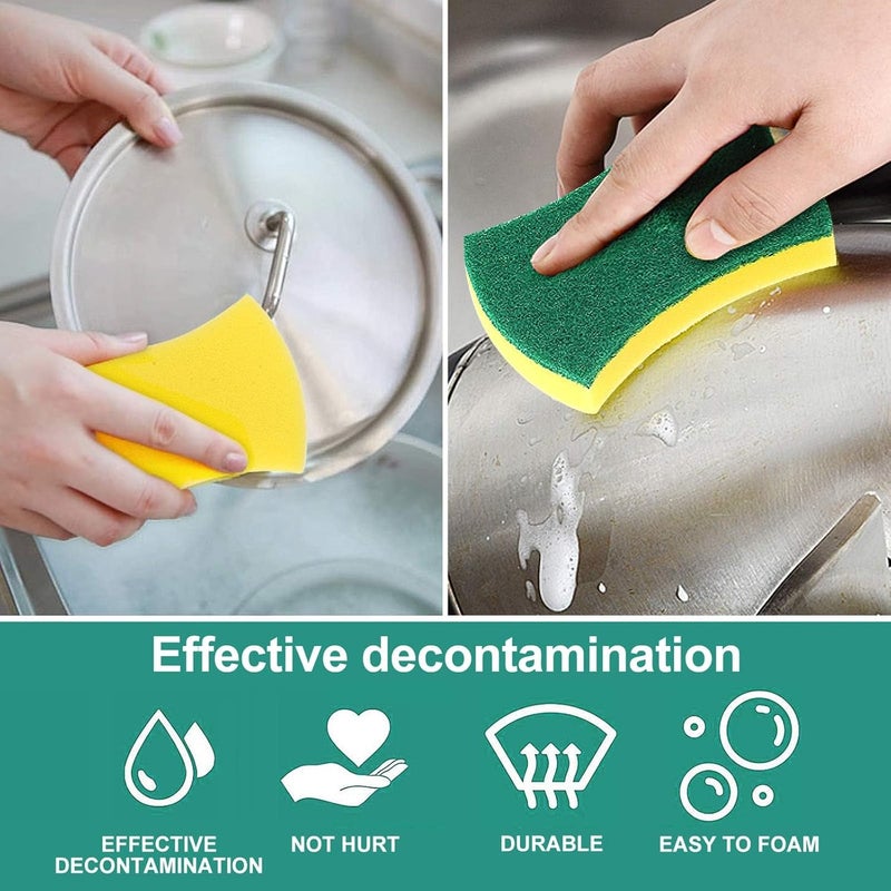 KASTWAVE Kitchen Cleaning Sponges, 24 Pack Eco Non-Scratch for Dish, Kitchen Dish Sponge, Sponges for Cleaning Kitchen and Household, Dish Sponges for Washing Dishes, Pots and Pans - Image 4