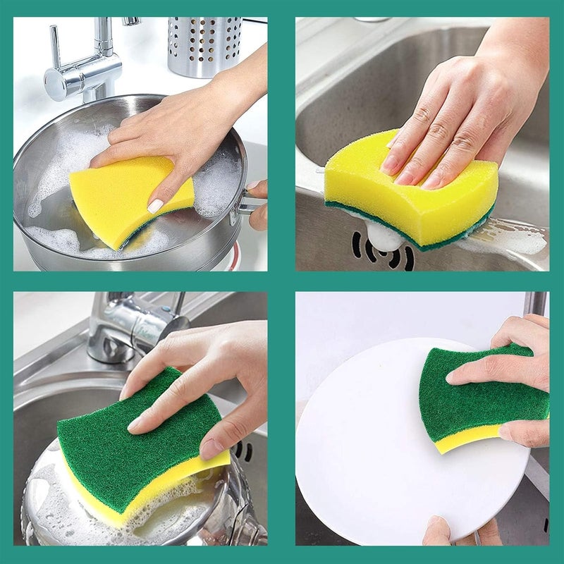 KASTWAVE Kitchen Cleaning Sponges, 24 Pack Eco Non-Scratch for Dish, Kitchen Dish Sponge, Sponges for Cleaning Kitchen and Household, Dish Sponges for Washing Dishes, Pots and Pans - Image 5