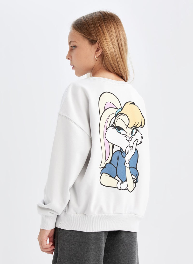 DeFacto Grey Looney Tunes Printed Relax Fit Crew Neck Sweatshirt  - Image 2