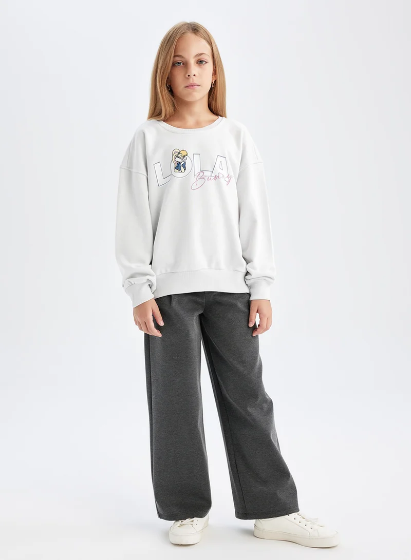 DeFacto Grey Looney Tunes Printed Relax Fit Crew Neck Sweatshirt