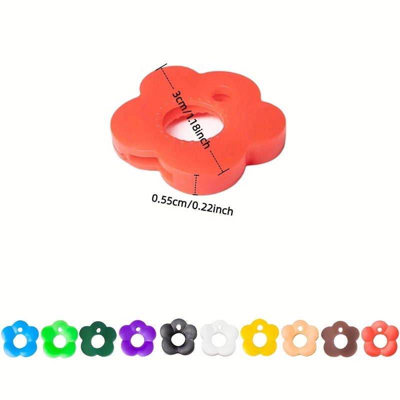 8pcs Random Color Flower Key Covers Set Durable Color Coded Key Protectors Home Office - Image 3