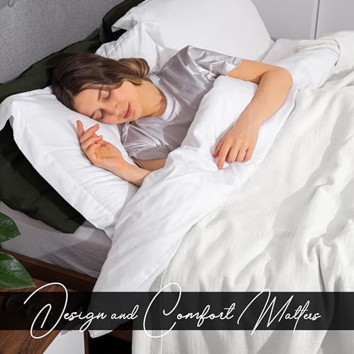 Avalonbedding Avalon Bedding 100% Cotton Blankets King Size Thermal Blanket (108"x90") - Perfect Cotton Blanket King Size for Layering Bed in Any Season - Cotton Blankets for Bed (White) - Image 2