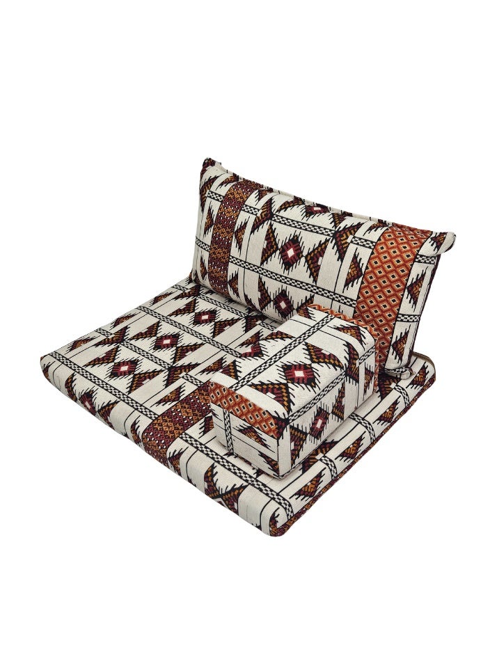 سمارت هوم طقم جلسة أرضية فاخر ٤ في ١ – مجلس عربي تراثي قماش مخمل ناعم، طقم ٤ قطع | ديكور عربي | جلسات خارجية وداخلية - الطقم يتكون من ( مرتبة أرضية و مسند ظهر عريض و ذراع جانبي و مخدة جانبية ) الطقم يناسب كل انواع المجالس والخيم والجلسات الداخلية والخارجية - Image 4