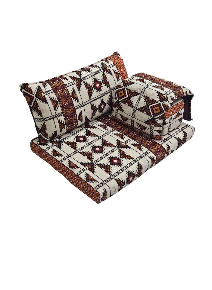 سمارت هوم طقم جلسة أرضية فاخر ٤ في ١ – مجلس عربي تراثي قماش مخمل ناعم، طقم ٤ قطع | ديكور عربي | جلسات خارجية وداخلية - الطقم يتكون من ( مرتبة أرضية و مسند ظهر عريض و ذراع جانبي و مخدة جانبية ) الطقم يناسب كل انواع المجالس والخيم والجلسات الداخلية والخارجية - Image 2