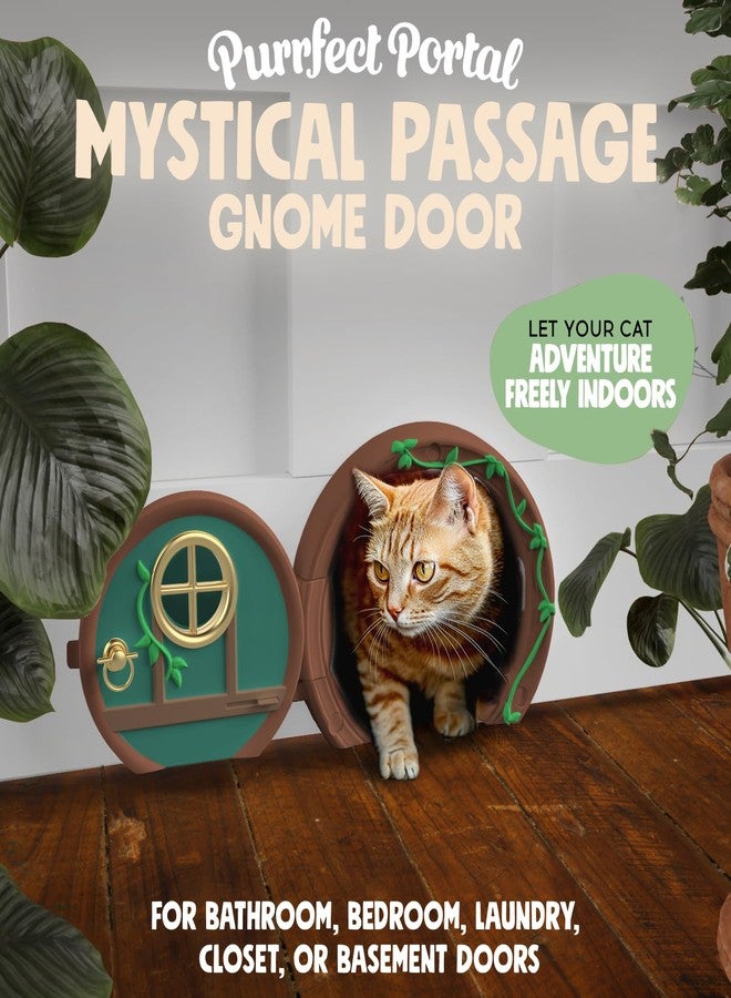 Purrfect Portal باب Gnome® للقطط للأبواب الداخلية - أنيق وعملي بدون غطاء، قابل للقفل، وسهل التركيب، باب واسع وكبير للقطط حتى وزن 20 رطلاً، باب خاص ومريح للحيوانات الأليفة - Image 2