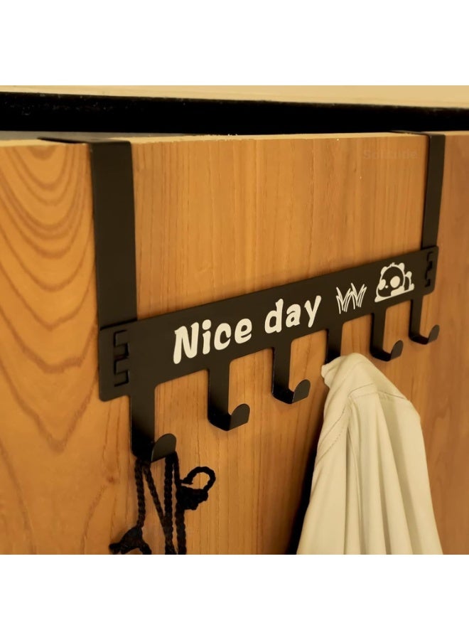 Nice Day Heavy Duty CarbonMetal Over Door Hanger for Cloths, Drill Free Door Hanging Hooks Suitable for Bathroom, Bedroom, Kitchen | Scarf, Coat, Towel Holder | Removable Door Hanger | Carbon Steel  - Image 1
