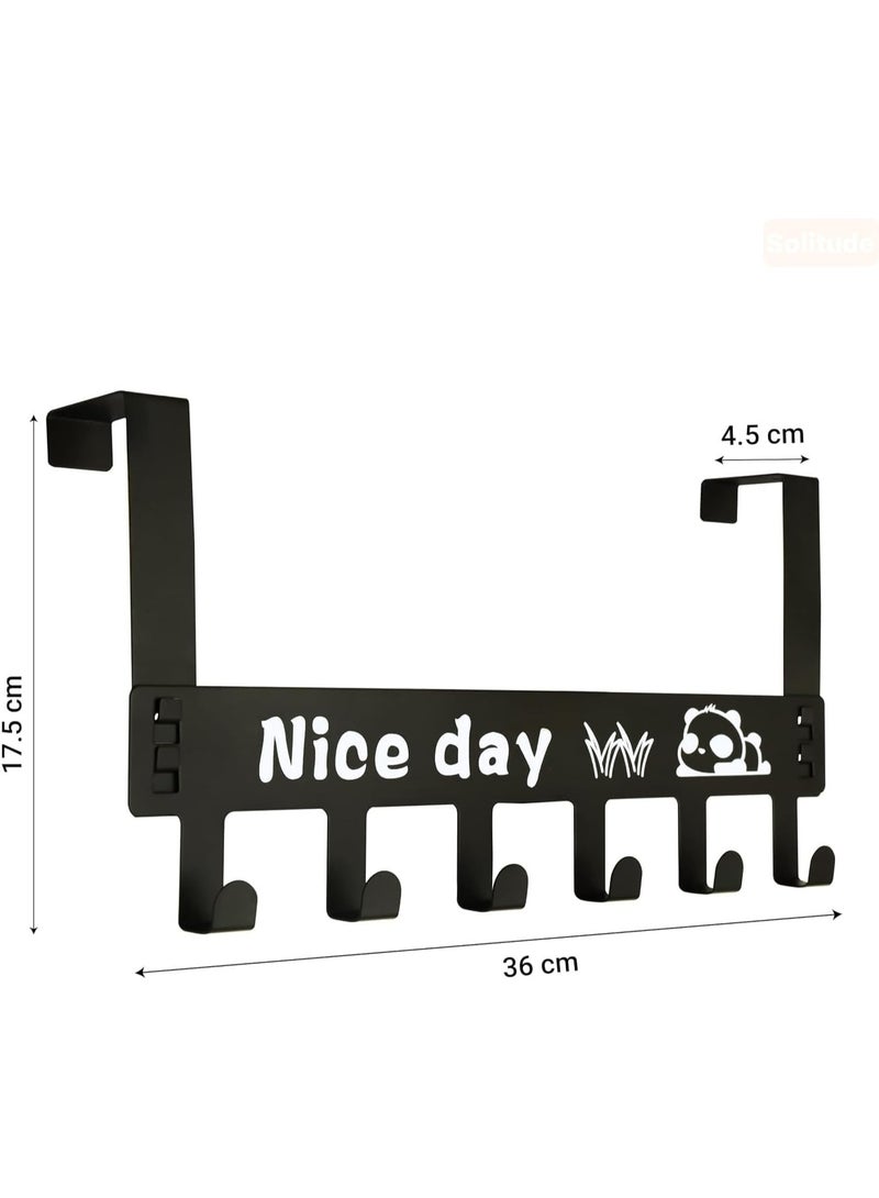 Nice Day Heavy Duty CarbonMetal Over Door Hanger for Cloths, Drill Free Door Hanging Hooks Suitable for Bathroom, Bedroom, Kitchen | Scarf, Coat, Towel Holder | Removable Door Hanger | Carbon Steel  - Image 3