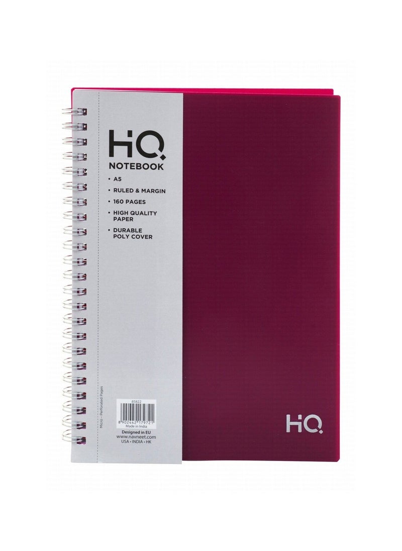 HQ A5 Size Poly Wiro Notebook 160 Pages Purple  - Image 1