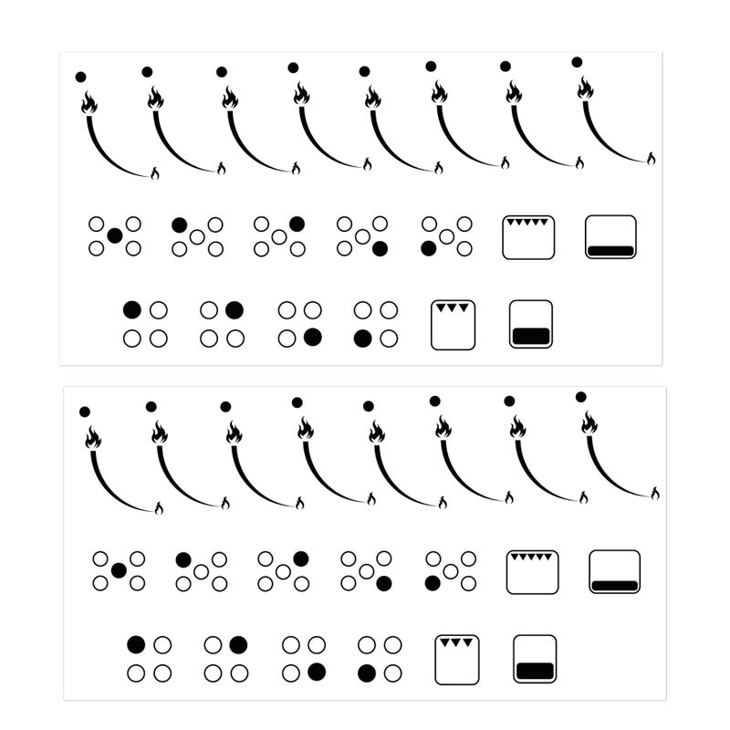 Flame Indicating Stickers Flame Indicators Ring Stove Labels Oven Replacement Adhesive knob Symbols for Bumper Cooktop Hob Cooker Top Markings 2 Pack