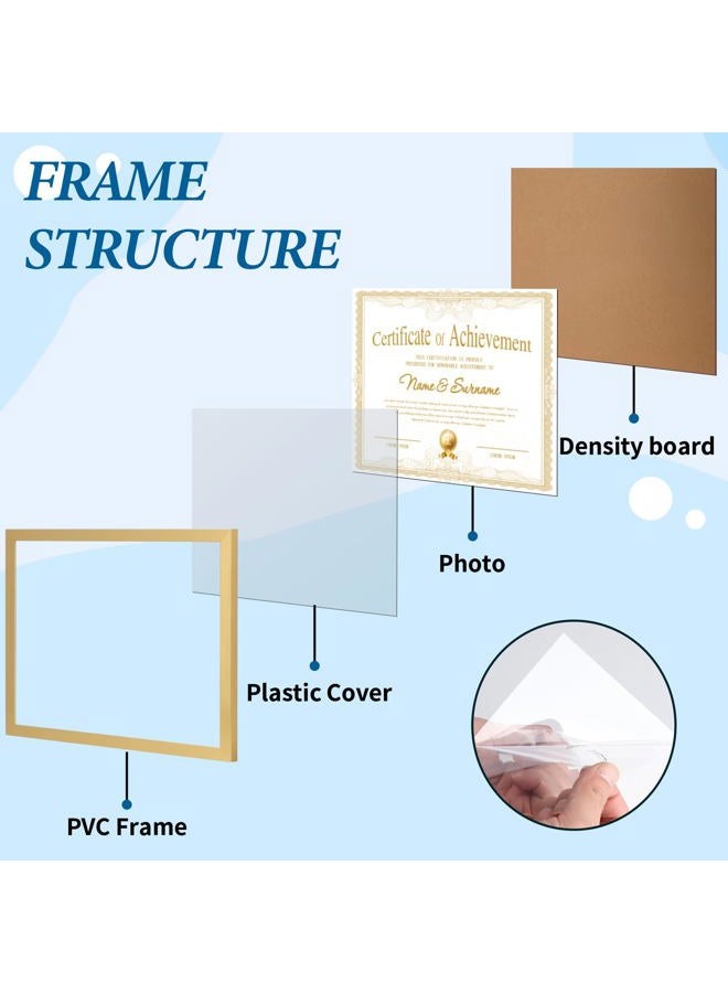 CRUGLA 8.5x11 Picture Frame Set of 10, Photo Frames 8.5 by 11 for Certificate Diploma Document Degree, for Wall or Tabletop Display, Gold - Image 4