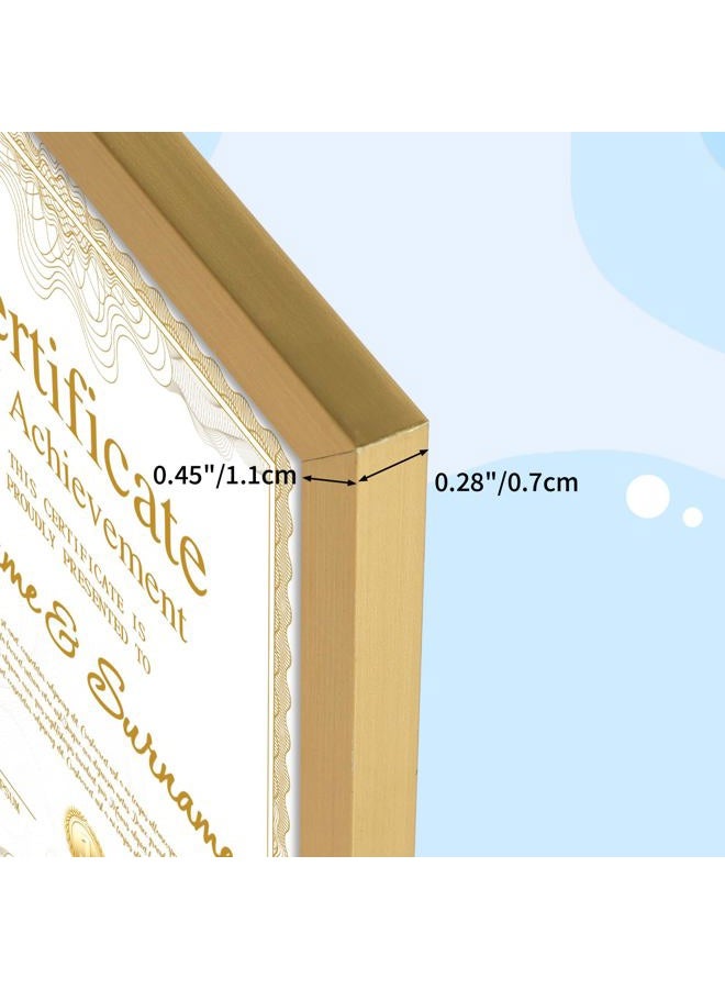 CRUGLA 8.5x11 Picture Frame Set of 10, Photo Frames 8.5 by 11 for Certificate Diploma Document Degree, for Wall or Tabletop Display, Gold - Image 3