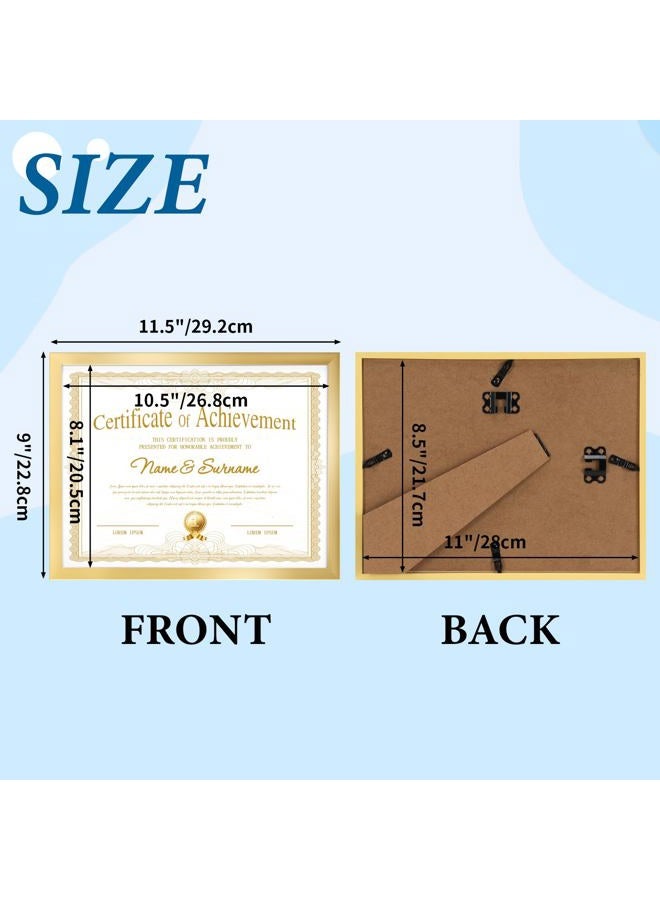 CRUGLA 8.5x11 Picture Frame Set of 10, Photo Frames 8.5 by 11 for Certificate Diploma Document Degree, for Wall or Tabletop Display, Gold - Image 2