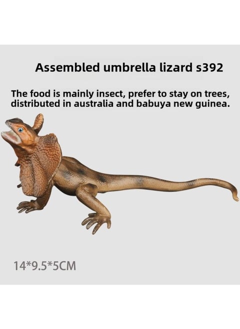 Simulation Wildlife Model Solid Fox Eagle Kangaroo Sloth Ostrich Wolf Leopard Squirrel Toy Ornaments-Color:S392 Component Umbrella Lizard