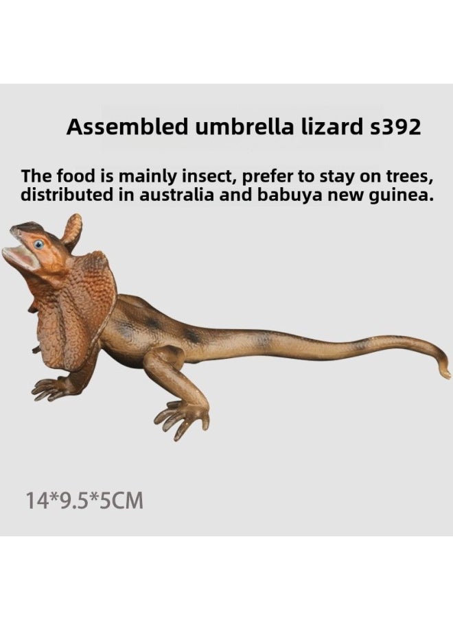 Simulation Wildlife Model Solid Fox Eagle Kangaroo Sloth Ostrich Wolf Leopard Squirrel Toy Ornaments-Color:S392 Component Umbrella Lizard