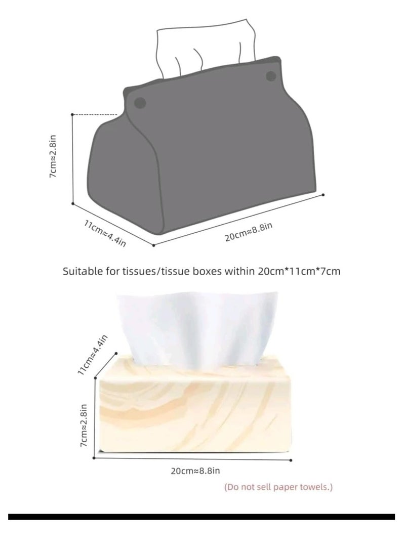 Loquat Leather Tissue Box Cover Holder – Home Decorations for Living Room, Bedroom and Office, Tissue Box Cover for Car - Image 3