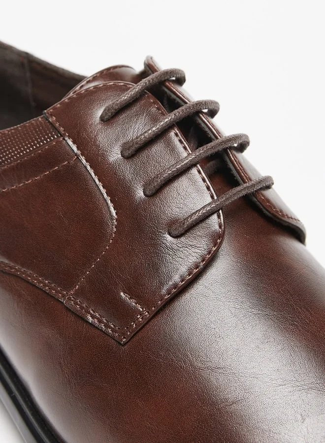 LBL by Shoexpress Solid Derby Shoes with Lace-Up Closure