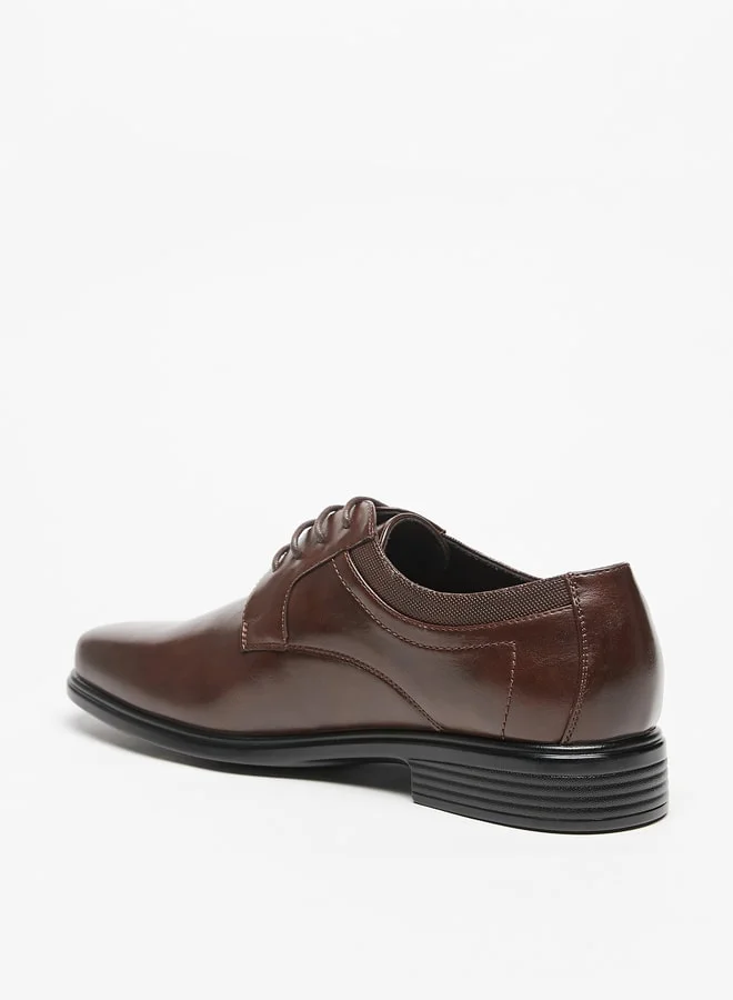 LBL by Shoexpress Solid Derby Shoes with Lace-Up Closure