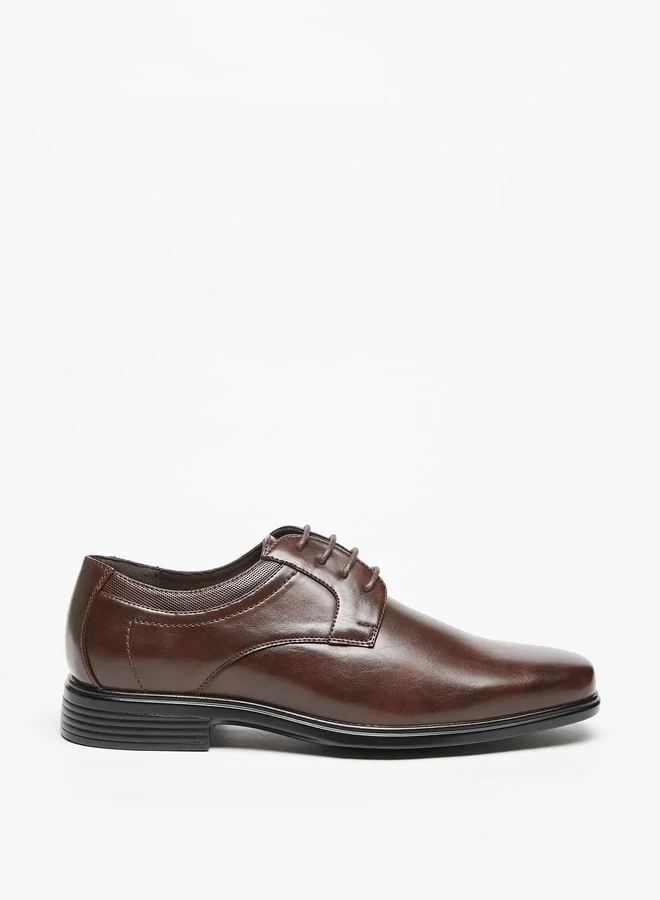 LBL by Shoexpress Solid Derby Shoes with Lace-Up Closure