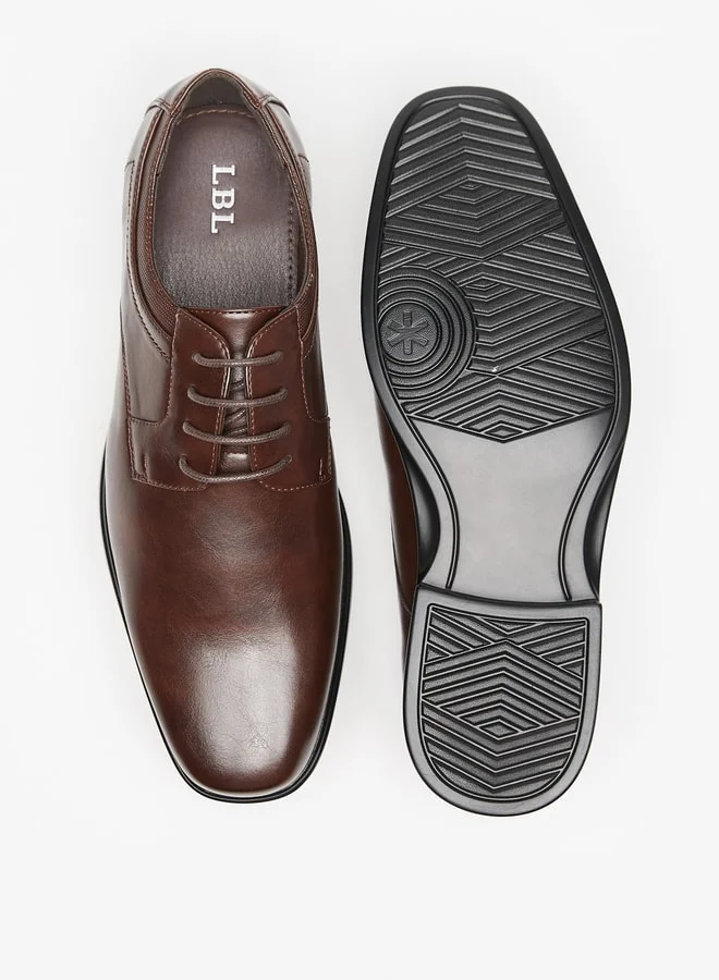 LBL by Shoexpress Solid Derby Shoes with Lace-Up Closure