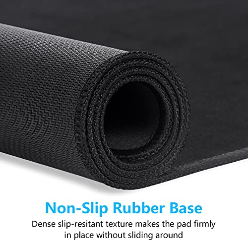 Dapesuom Large Gaming Mouse Pad, Extended Mouse Mat with Stitched Edges, Full Size Keyboard Pad with Non-Slip Base, Big XXL Computer Desk Mats for Gamer, Laptop, Office, 31.5 x 15.7in, Jet Black - Image 4