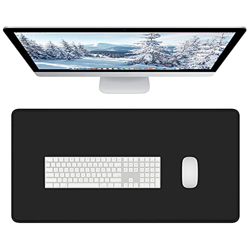 Dapesuom Large Gaming Mouse Pad, Extended Mouse Mat with Stitched Edges, Full Size Keyboard Pad with Non-Slip Base, Big XXL Computer Desk Mats for Gamer, Laptop, Office, 31.5 x 15.7in, Jet Black - Image 1