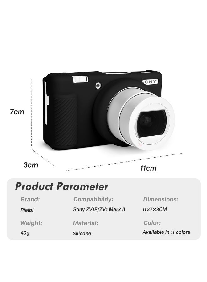 Anti-Scratch Camera Case for Sony ZV-1F ZV-1 II ZV-1M2 Vlog Camera Soft Silicone Case (Black) - Image 3