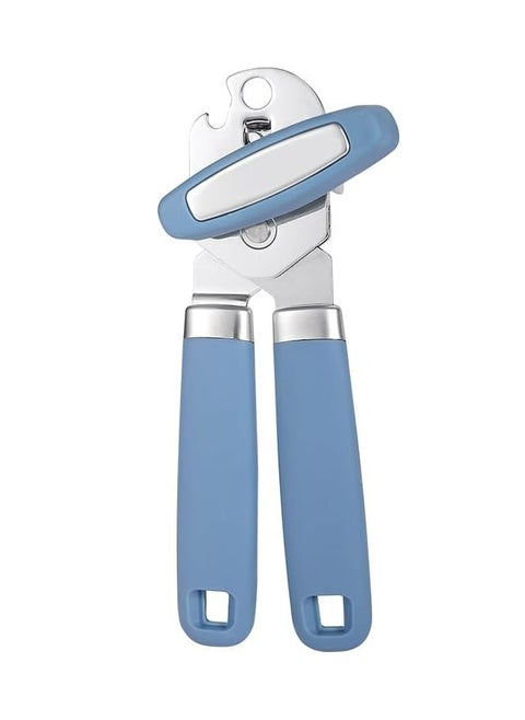 Can Opener with Handles，Manual Safe Cut Can Opener，Handheld Kitchen Tool,Blue