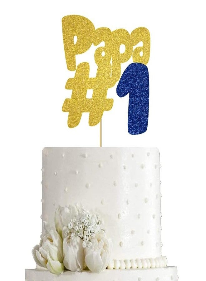 SVM CRAFT® dad # 1 cake topper, Happy Father's Day Cake Topper Happy Birthday Dad Party Decoration
