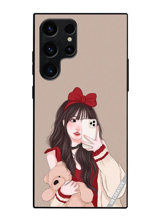 Protective Case Cover For Samsung Galaxy S25 Ultra Girl Holding Teddy Design Multicolour