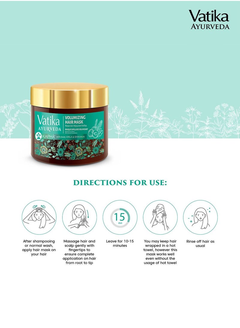 Vatika Ayurveda - Vatika Ayurveda Volumizing Hair Mask (For Kaphā) with Amla and Shikakai | Vibrancy and Bounce to Hair - 250 g - Image 1