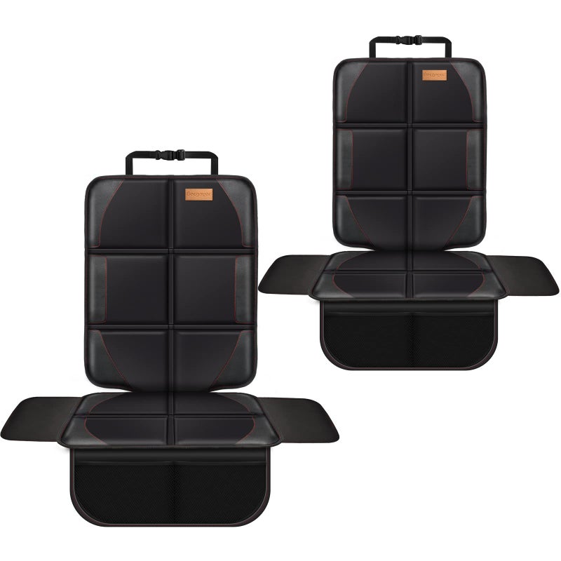 Bacgnyer Car Seat Protector 2 Pack Thickest Padded 600D Fabric Padding Waterproof Durable Anti Slip Backing Child Seat Protection Suitable for Babies Toddlers ChildrenBlack 2