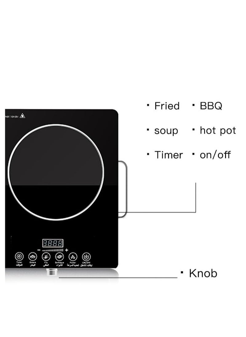 XVersion - 7000W Double Electric Cooker with Adjustable Temperature, Induction Stove & Hot Plate, Durable Electric Burner with Handle, Ideal for Home Use – 1-Year Warranty (Black) - Image 1