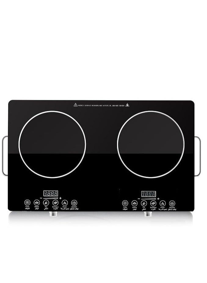 XVersion - 7000W Double Electric Cooker with Adjustable Temperature, Induction Stove & Hot Plate, Durable Electric Burner with Handle, Ideal for Home Use – 1-Year Warranty (Black) - Image 1