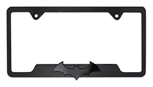 Elektroplate Officially Licensed DC Comics Batman Black AllMetal Open Corner Superhero Premium 3D License Plate Frame Tag Holder for CarsSUVsTrucks WeatherProof Automotive Accessory