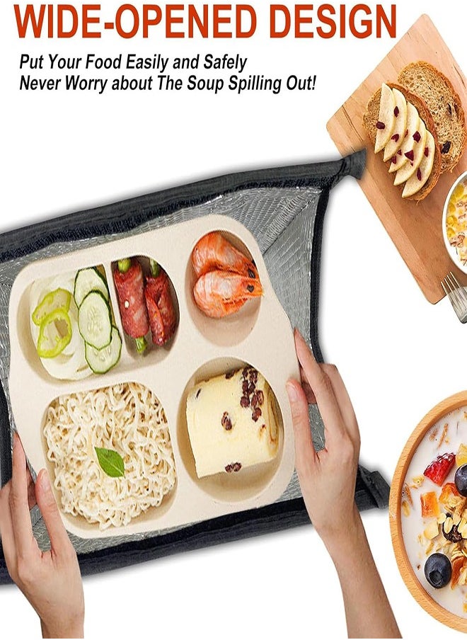 0TO1 TECH Lunch Bag, Reusable Suitable for Office Work Off-Campus Etc Lining Cotton Black 25.4x22.86x12.7 cm  - Image 5