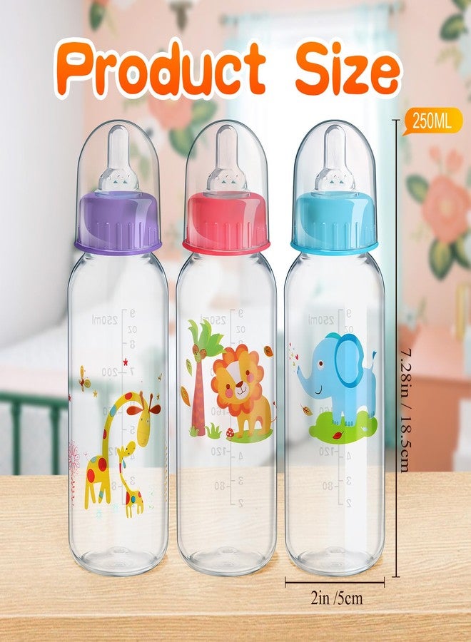 Norme 24 Pcs Plastic Baby Bottles Bulk for Baby Shower Game 9.5 oz for Party Favors Decorations Milk Bottles for Children Birthday Gifts, Elephant, Lion, Giraffe Pattern(Straight) - Image 4